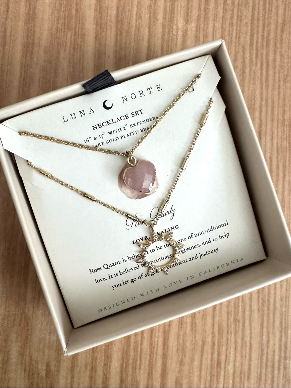 Luna Norte ~ Rose Quartz necklace